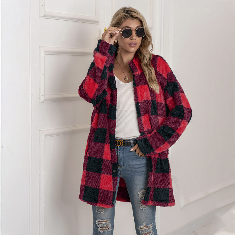 Veste Polaire à Carreaux Colorblock