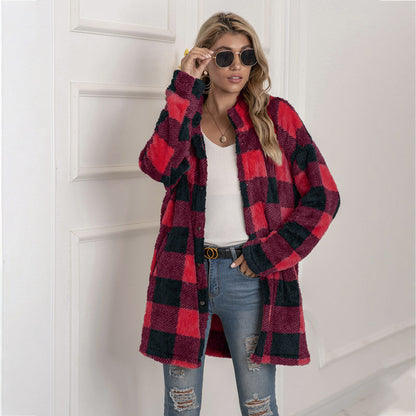 Veste Polaire à Carreaux Colorblock