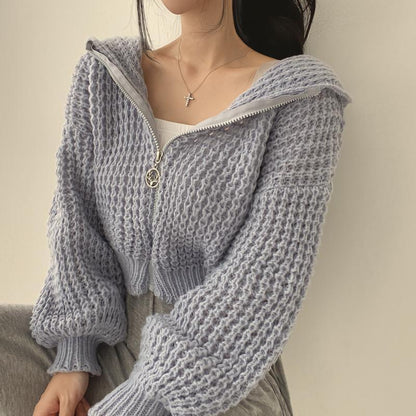 Veste Pull Court à Capuche Femme – Coupe Ample