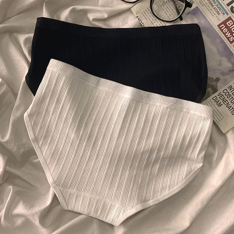 Élise Set of Ribbed Cotton Panties