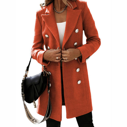 Manteau Long à Col Revers