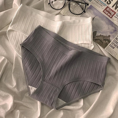 Élise Set of Ribbed Cotton Panties