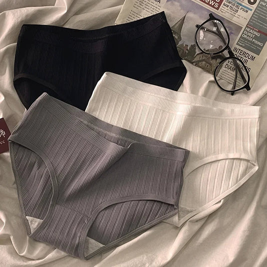 Élise Set of Ribbed Cotton Panties