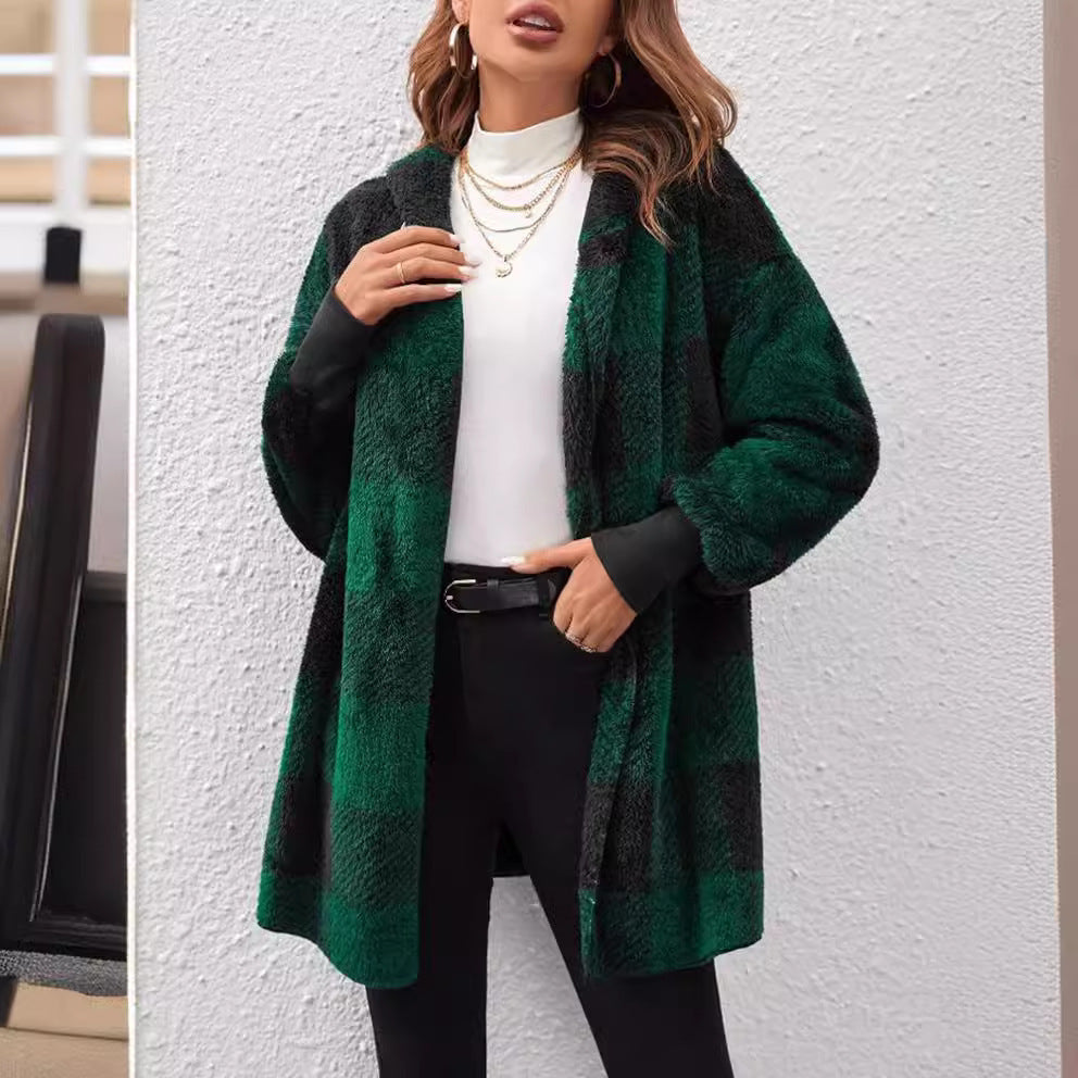 Cardigan Plaid Décontracté