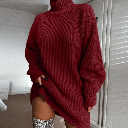 Élodie Robe Pull Col Roulé