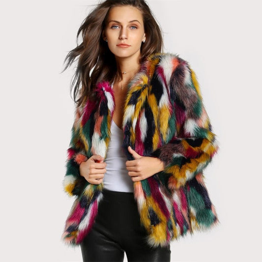 Manteau Fourrure  Colorée – Élégance et Confort