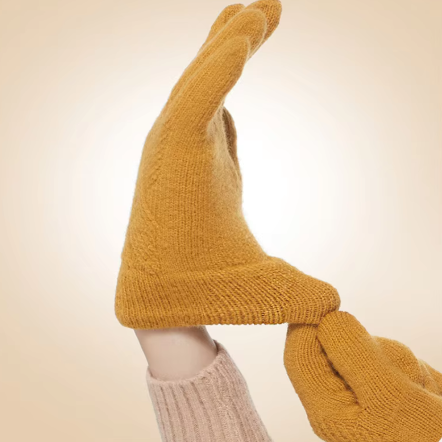 Léna Cashmere Diamond Knit Gloves
