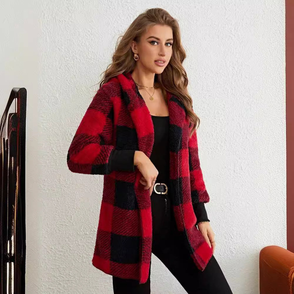 Cardigan Plaid Décontracté