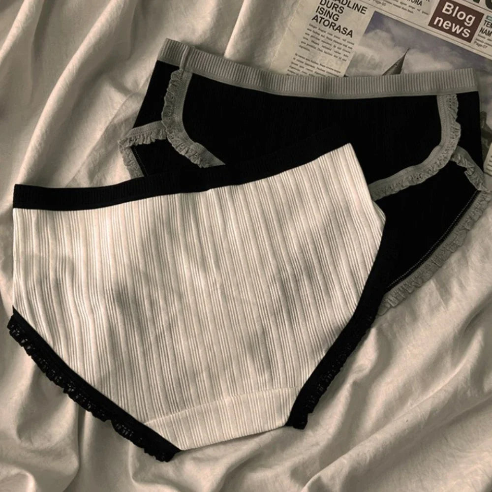 Élise Set of Ribbed Cotton Panties