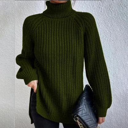 Pull Col Haut Roulé en Laine