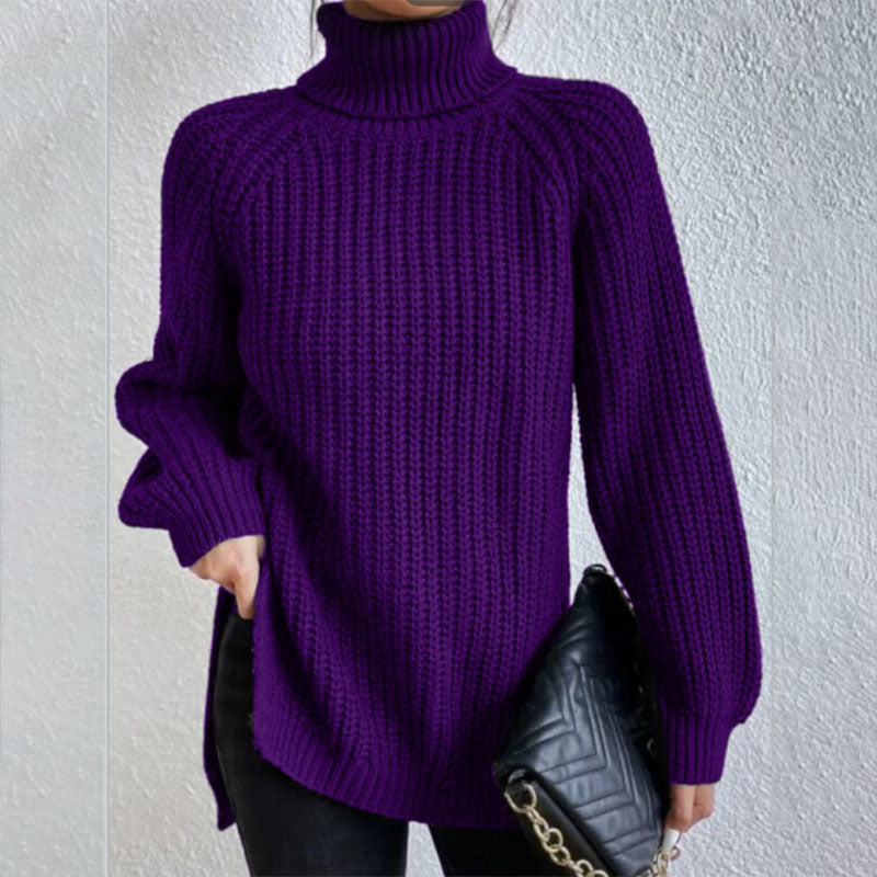 Pull Col Haut Roulé en Laine