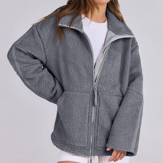 Veste Zip-Up  en Laine Mélangée – Élégance et Confort pour l’Hiver