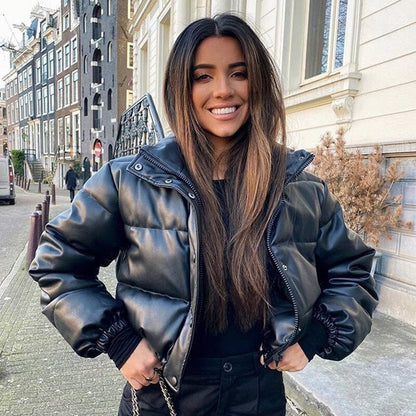 Veste Leyna en Cuir - Élégance et Chaleur Hivernale