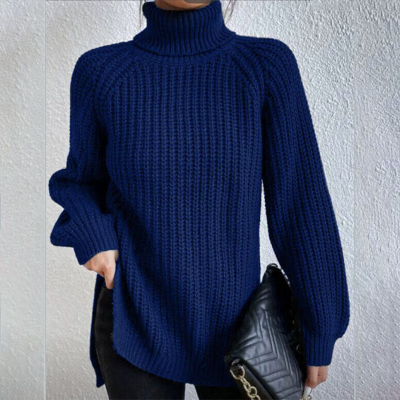 Pull Col Haut Roulé en Laine