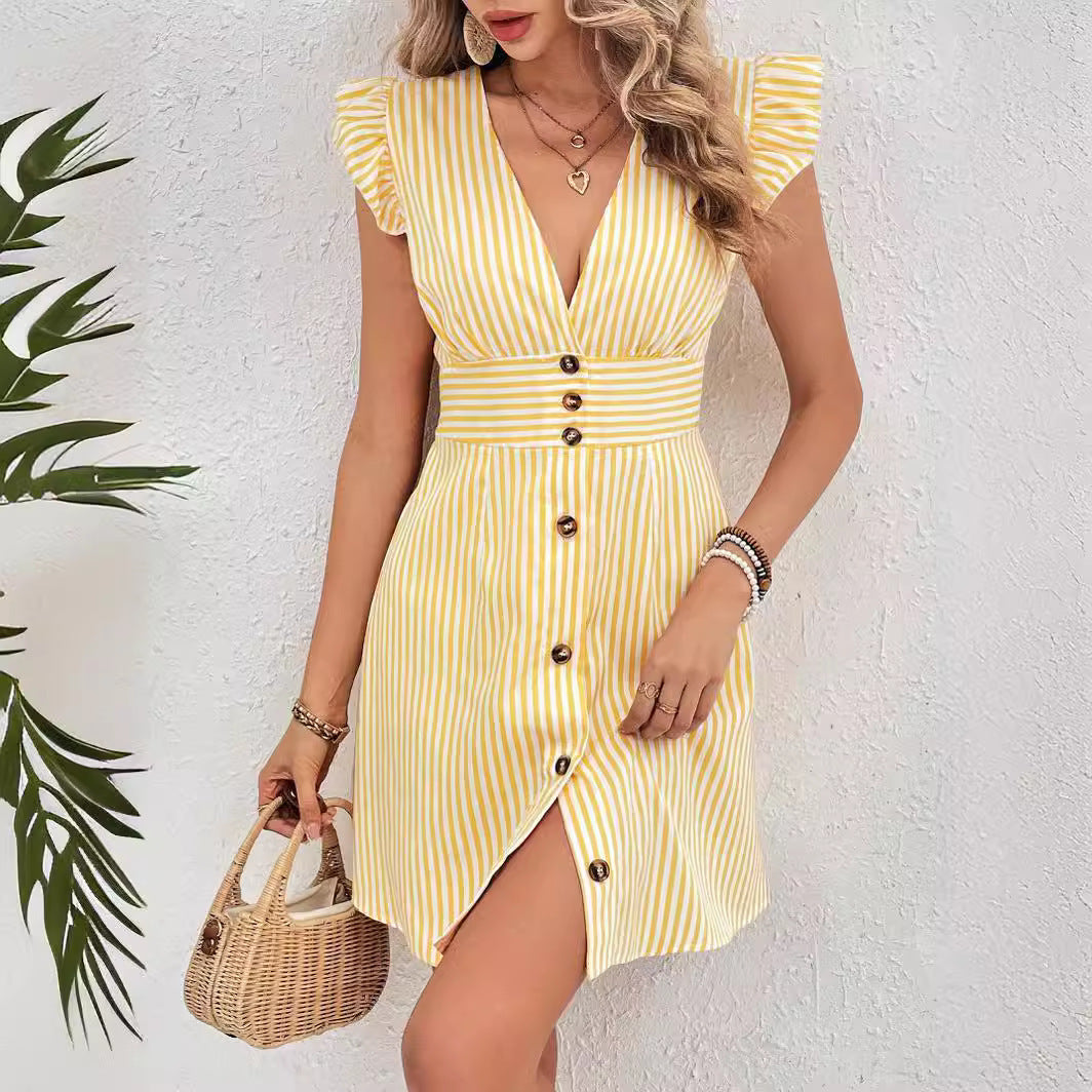 Marine – Robe Courte Rayée