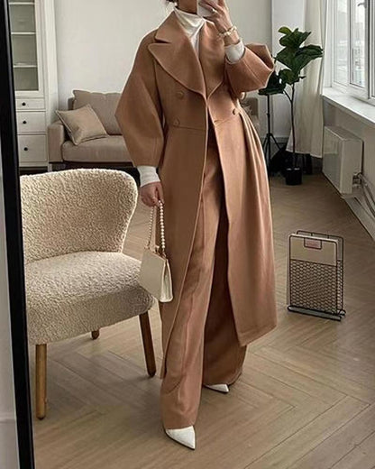 Manteau Vintage Long à Manches Lanternes