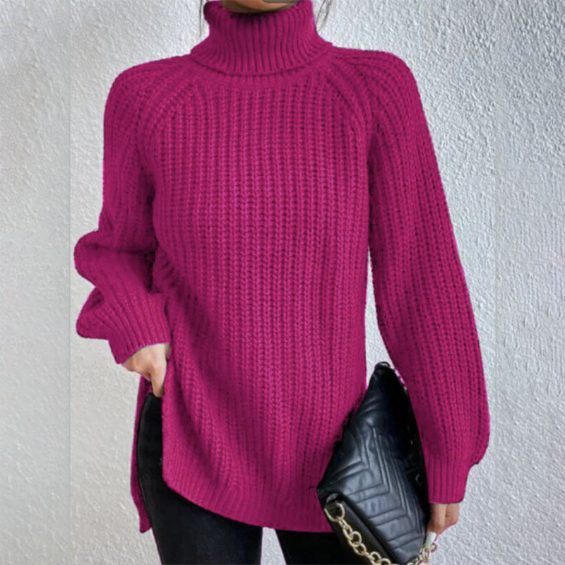 Pull Col Haut Roulé en Laine
