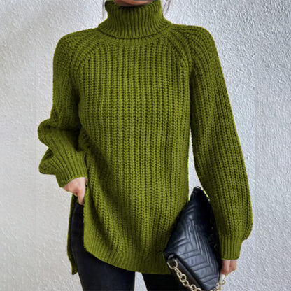 Pull Col Haut Roulé en Laine