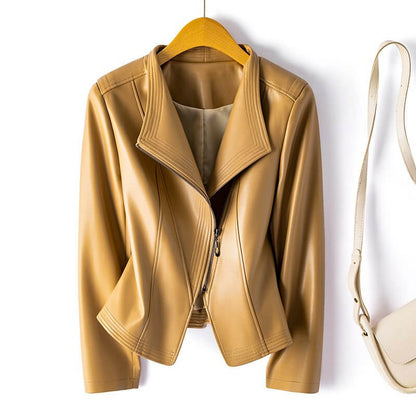 Elegant and structured vegan leather jacket by Sophie