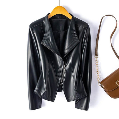 Elegant and structured vegan leather jacket by Sophie