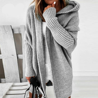 Soft and Elegant Hooded Cardigan in Knit