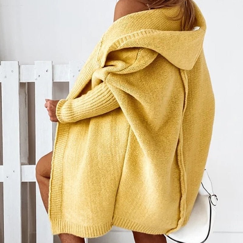 Soft and Elegant Hooded Cardigan in Knit
