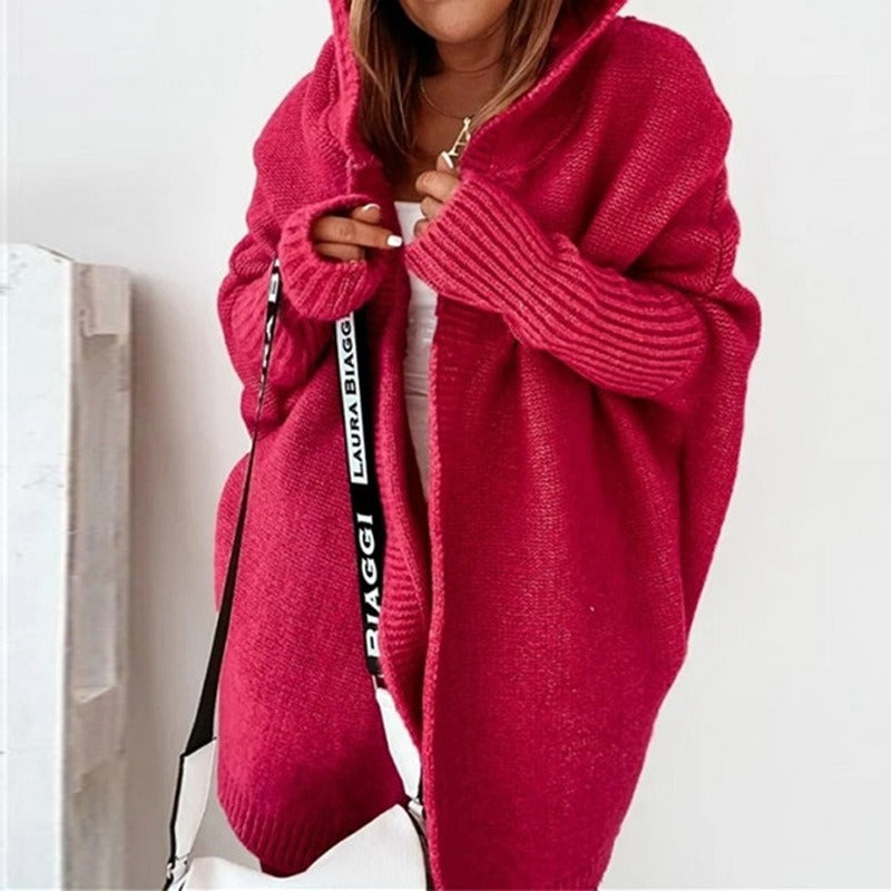 Soft and Elegant Hooded Cardigan in Knit