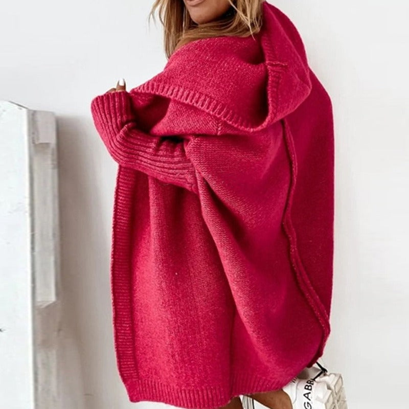Soft and Elegant Hooded Cardigan in Knit