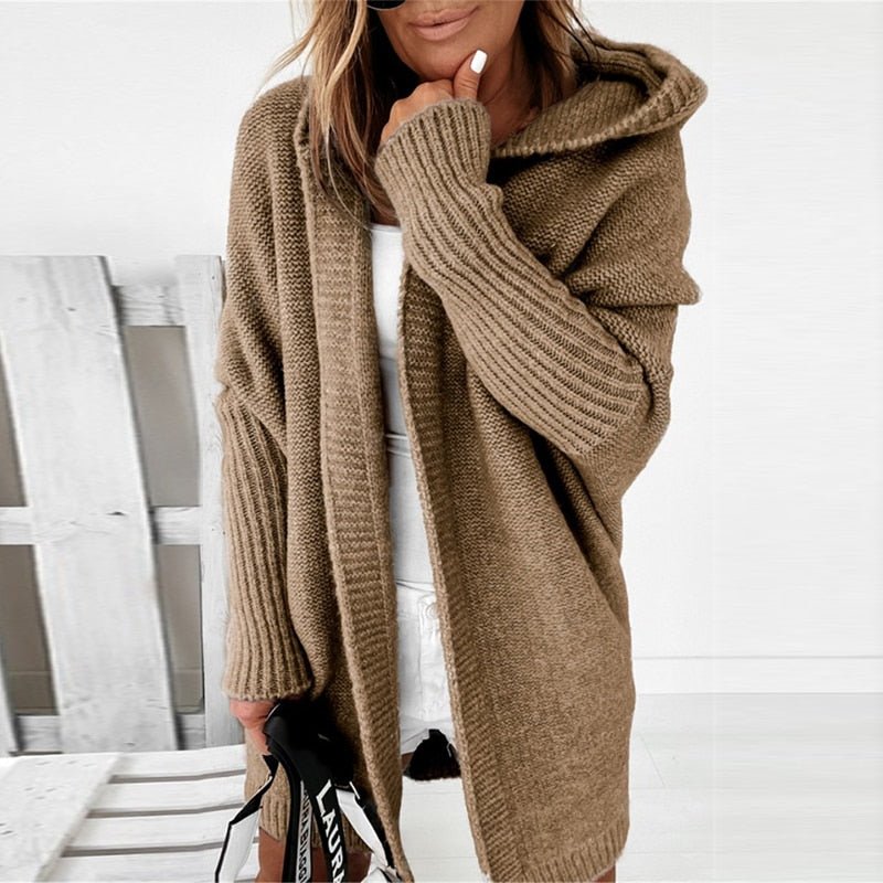Soft and Elegant Hooded Cardigan in Knit