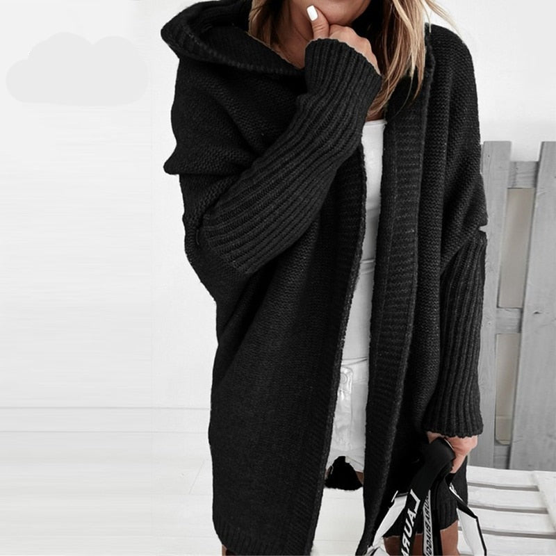 Soft and Elegant Hooded Cardigan in Knit