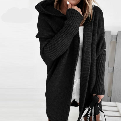 Soft and Elegant Hooded Cardigan in Knit