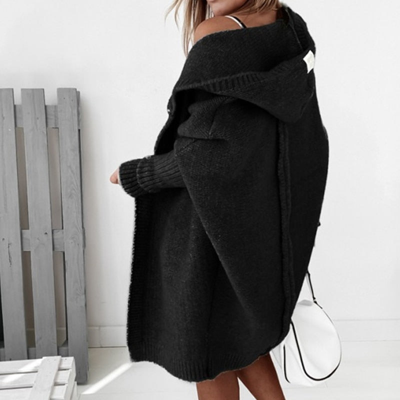 Soft and Elegant Hooded Cardigan in Knit