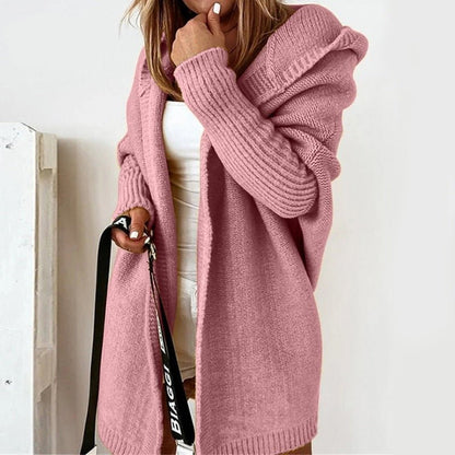 Soft and Elegant Hooded Cardigan in Knit
