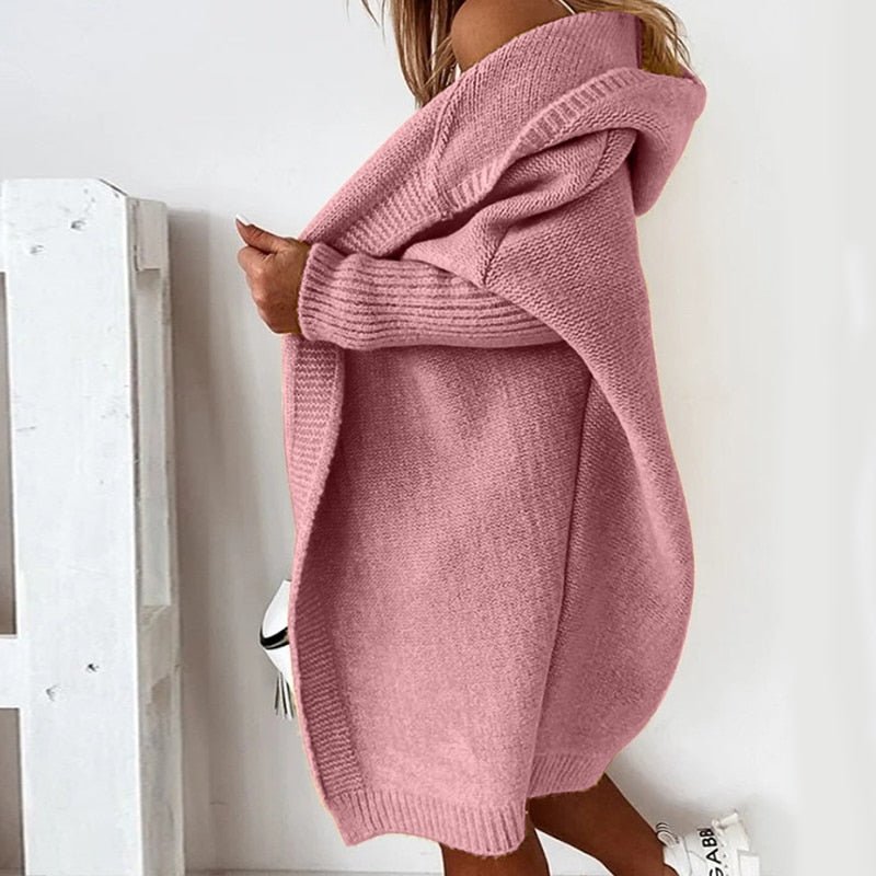 Soft and Elegant Hooded Cardigan in Knit