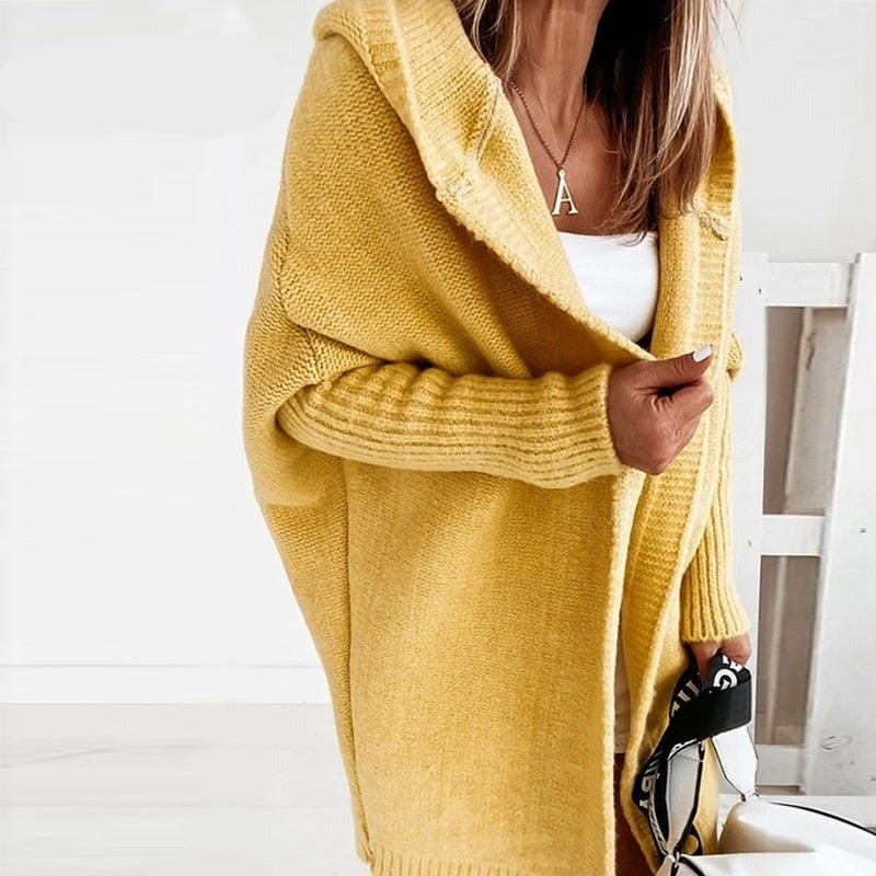 Soft and Elegant Hooded Cardigan in Knit