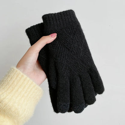 Léna Cashmere Diamond Knit Gloves