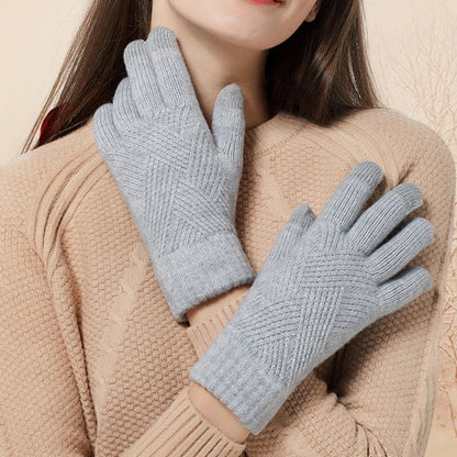 Léna Cashmere Diamond Knit Gloves