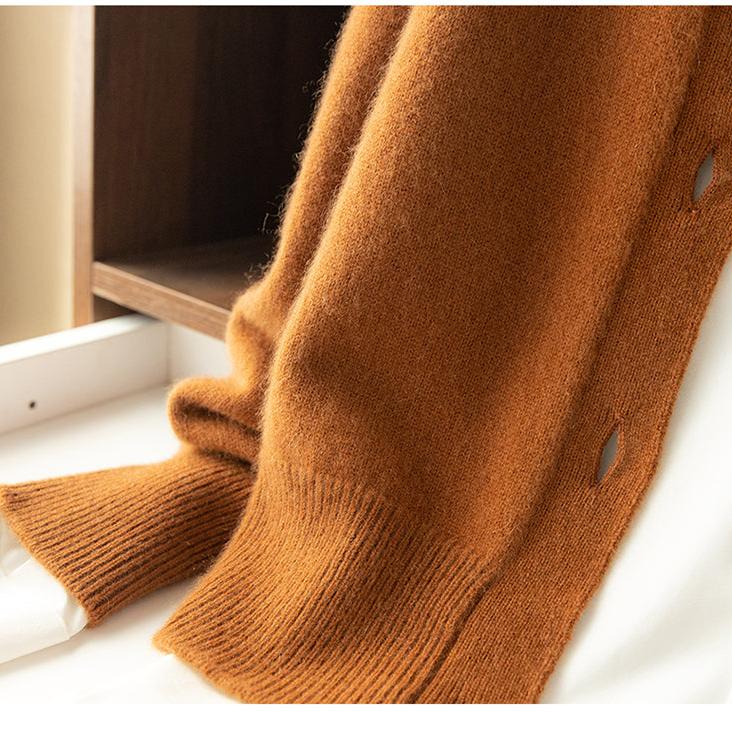 Camille Buttoned Wool Sweater Jacket with Signature Design