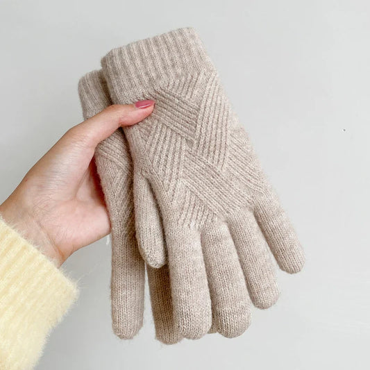Léna Cashmere Diamond Knit Gloves