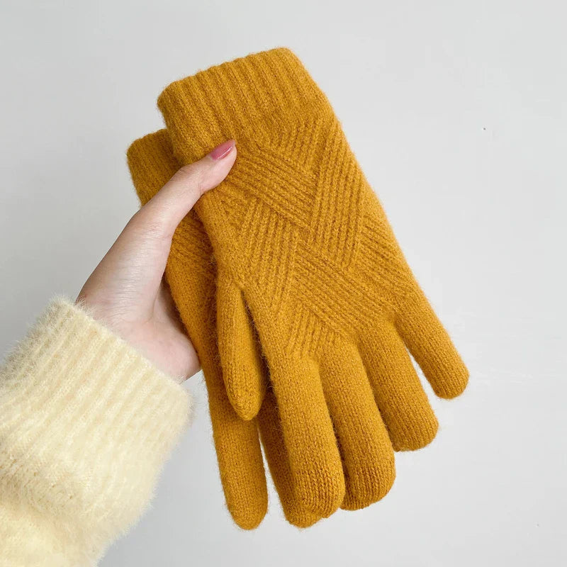 Léna Cashmere Diamond Knit Gloves