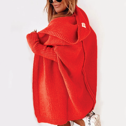 Soft and Elegant Hooded Cardigan in Knit