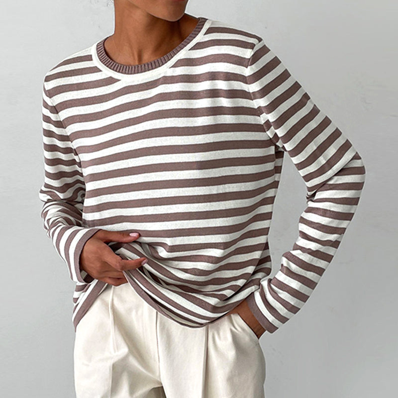 Sophie Chemise Rayée Élégante à Manches Longues