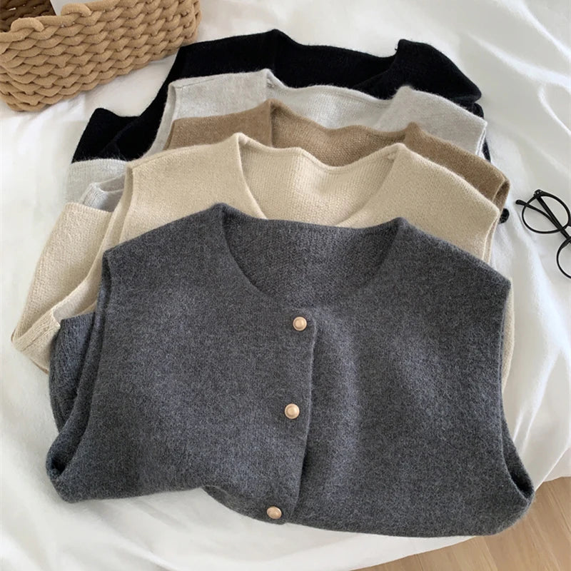 Clara Sleeveless Cardigan Soft Knit with Buttons