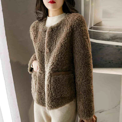 Emma Cozy Winter Coat in Faux Sheepskin