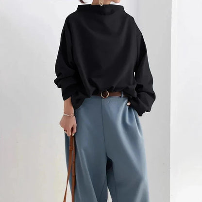 Comfortable Cotton High Neck Sweatshirt Emma