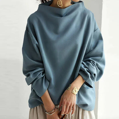 Comfortable Cotton High Neck Sweatshirt Emma