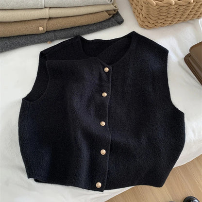 Clara Sleeveless Cardigan Soft Knit with Buttons
