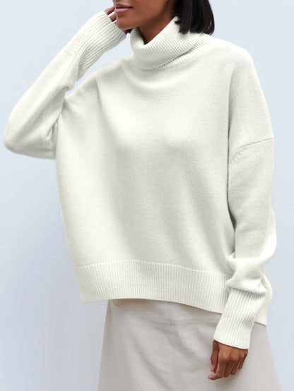 Élise Elegant Roll Neck Sweater in Merino Wool