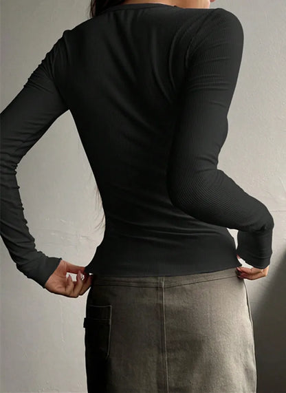 Emma High Ribbed Luxury Henley