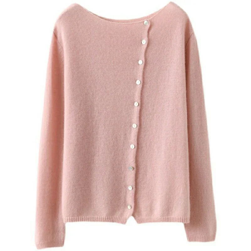 Sophie Soft Knit Sweater with Asymmetrical Buttons